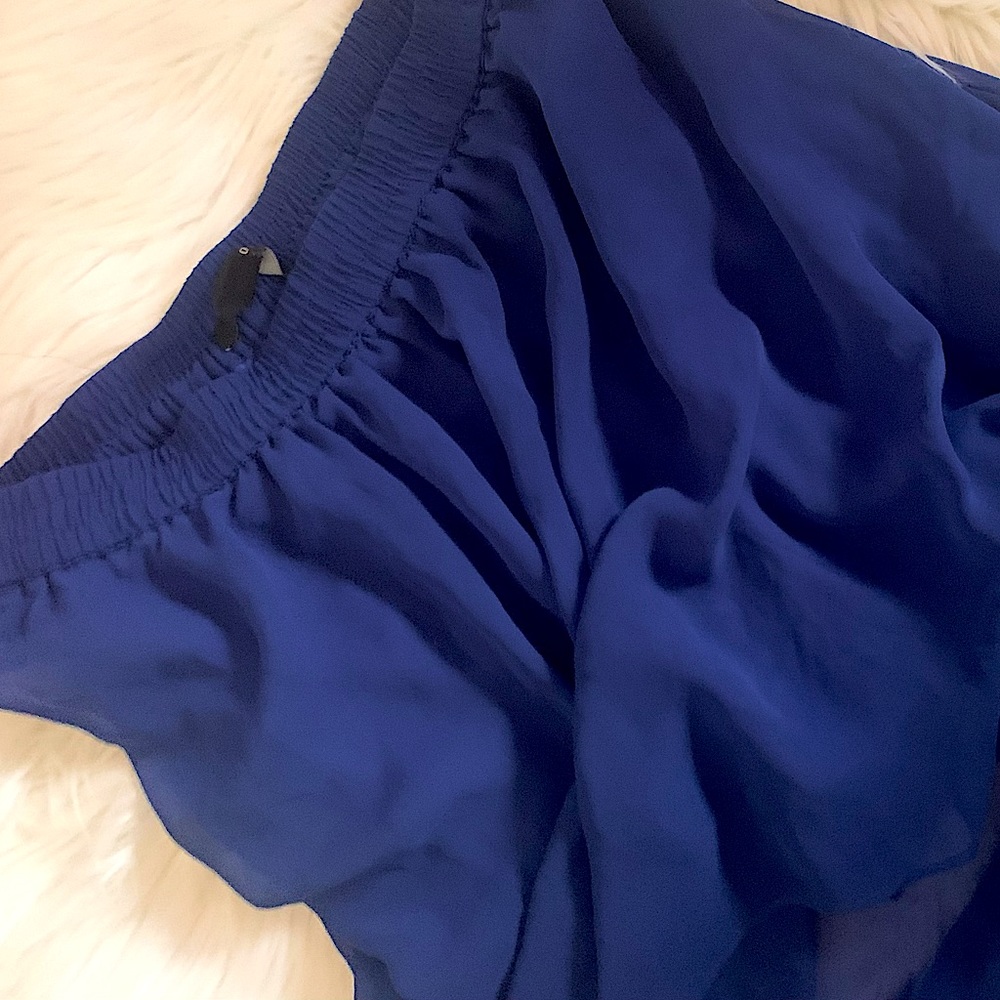 Sheer Navy High-Low Skirt